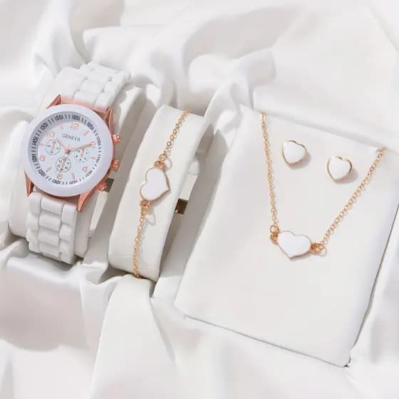 Conjunto De Relógio De Pulso Elegante Estilo Coreano Simples E Clássico De Imitação De Couro