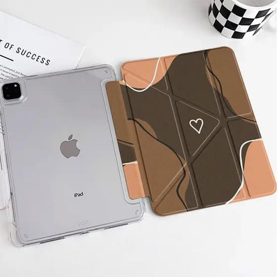 Capa Protetora para Tablet iPad com Compartimento para Caneta, Anti-Dobragem, em Acrílico, Formato Y, Alta Transparência