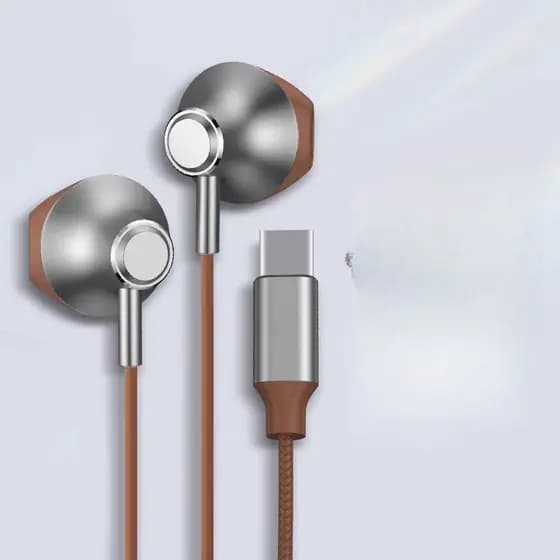 Interface Tipo C Para Fones De Ouvido Com Fio Furos Redondos Semi-Intra-Auriculares De Alta Qualidade