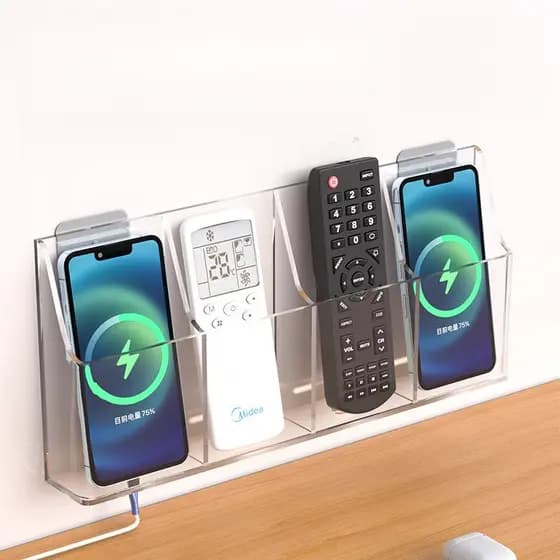 Ar Condicionado TV Caixa De Armazenamento De Controle Remoto Fixado Na Parede Rack Sem Perfuração Suporte Do Telefone Mó