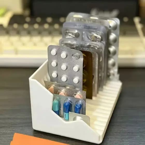 Caixa De Armazenamento De Tampa De Embalagem De Drogas Impressa Em 3D (15 Peças) Especificação Organização De Mesa