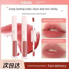 | 【lip tint ruby rose】 | ♂NOVO batom esmalte labial de duas cabeças espelho fosco interruptor aleatório esmalte labial c