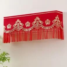 Capa de ar condicionado tipo pendurado Universal novo estilo casamento renda vermelha pendurado capa de ar condicionado