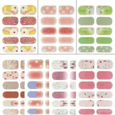 Adesivos de Unhas Autoadesivos com Padrão Floral de Outono, Duráveis e Adequados para Mulheres, Conjunto de Adesivos DIY