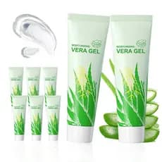 Gel de Aloe Vera Orgânico em 8 Peças, Adequado para Rosto e Corpo, Loção Protetora Solar Hidratante, Creme Hidratante pa