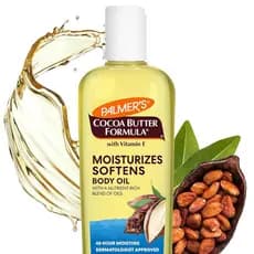 Óleo Corporal Hidratante de Manteiga de Cacau Palmer's com Vitamina E, Brilho Radiante e Hidratação, Absorção Instantâne