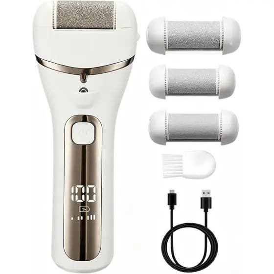 Lixadeira elétrica para pés com display LED para remover calosidades e pele endurecida - Removedor de calosidades, esfol