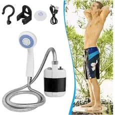 Chuveiro Portátil para Camping 2023, Bomba de Chuveiro Externa Recarregável por USB, Chuveiro Elétrico para Camping, Sol