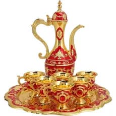 Conjuntos de Chá, Conjunto de Cafeteira Vintage com 6 Xícaras de Café e Bandeja de Chá, Conjunto de Bule de Chá de Luxo,