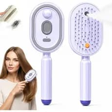 Nova Escova a Vapor Elétrica para Cabelo 2026, Escova Alisadora Recarregável com Pente Desembaraçador, Escova com Spray