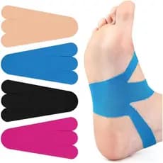 Fita de Kinesiologia Pré-Cortada, Impermeável e Respirável, para Alívio da Dor da Fascite Plantar nos Pés, Fitas Atlétic