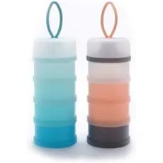 Queta 2 peças Dispensador de Leite em Pó para Bebês 480ml, Empilhável, com Fecho Giratório, Livre de BPA, para Uso em Vi