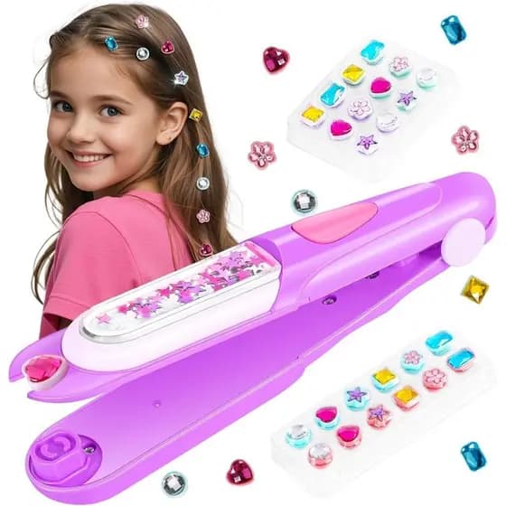 Kit de Carimbos de Joias para Cabelo kidzkube, Joias Brilhantes para Cabelo de Meninas, Ferramenta de Estilização de Cab