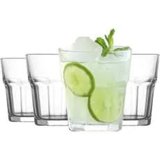 Copos de Whisky Pequenos LAV, Conjunto de 4 Copos de Vidro - 10,25 Oz - Copos para Beber - Conjunto de Copos para Água