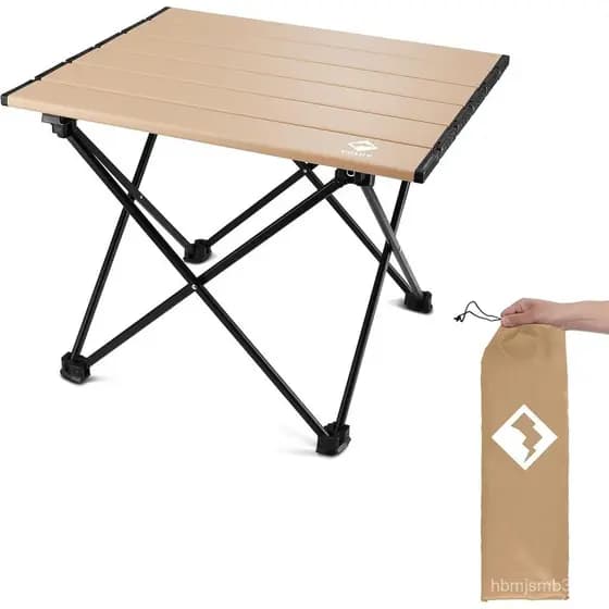 Mesa Lateral Portátil para Camping VILLEY, Mesa de Praia Dobrável Ultralight de Alumínio com Bolsa de Transporte para Co