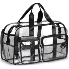 Bolsa de Viagem Transparente Grande e Resistente, Bolsa Transparente Extra Grande para Eventos em Estádios, Bolsa Transv