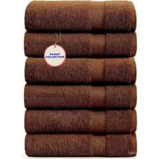 COLEÇÃO KAHAF Toalhas de Banho 100% Algodão, 24x48, Pacote com 6 Toalhas, Secagem Rápida, Altamente Absorventes, Toalha