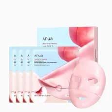 Máscara Facial Noturna ANUA Peach 70 Niacin Brightening Collagen, para Pele de Vidro, Niacinamida, Elasticidade, Tom de