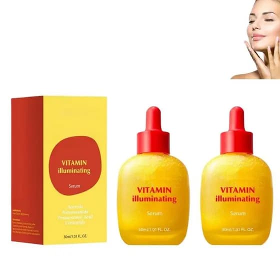 Sérum Facial de Vitamina C com Niacinamida e Arbutina – Ilumina Visivelmente a Pele, Ajuda a Reduzir Manchas Escuras e S