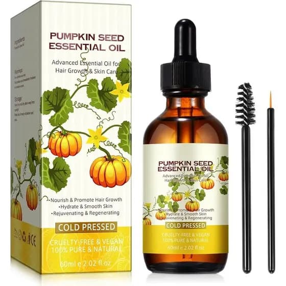 Óleo de semente de abóbora para crescimento capilar 60ml, Livre de Químicos e 100% Puro e Natural para Nutrir e Promover