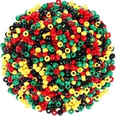 Conjunto de 1200 peças de miçangas amarelas, verdes e pretas da UPINS, usado para o Festival de Junho e artesanato.