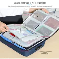Bolsa Multifuncional para Armazenamento de Documentos, Portátil, à Prova d'Água, para Uso Doméstico