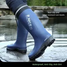 Botas de chuva masculinas de cano alto, impermeáveis e antiderrapantes, especializadas para pesca, botas de chuva longas