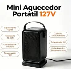 Aquecedor Elétrico Portátil 127V 60Hz, Proteção Superaquecimento e Temperatura Constante Para Ambientes Pequenos