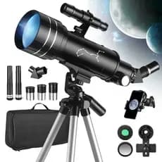 Telescópio Astronômico Refrator 400x70 com Tripé e Adaptador de Celular