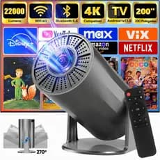 Projetor Original Portátil Smart Android 11 4K Ultra HD HDMI Wifi Bluetooth Alto Falante Embutido