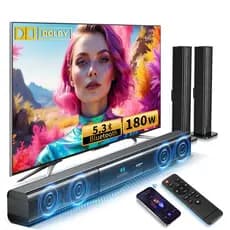 Bluetooth Wireless Soundbar Sistema De Som Para Cinema Em Casa com Bluetooth 5.0 USB SD AUX