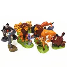 Conjunto de 12 peças de figuras de ação do Rei Leão em PVC, incluindo Kimba, Philip, Simba e Uno.