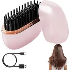 Mini Alisador de Cabelo, Alisadores de Cabelo para Mulheres, Alisador de Cabelo Portátil e Sem Fio 2 em 1, Escova Quente