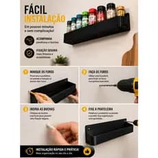 Organizador de Temperos de Parede 23cm | Suporte para Temperos
