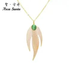 Colar de folha real Natural Xuanling folha real linda e elegante