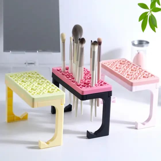 Pincel de maquiagem rack de armazenamento de silicone rack de secagem caixa de armazenamento de caneta de maquiagem rack