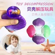 Novidade concha de descompressão sereia brinquedo descompressão ventilação concha bola de uva brinquedo infantil vendas
