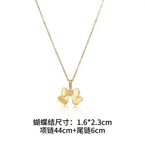 Novo estilo colar de aço inoxidável Bowknot concha material de cobre pingente não-Luodian diy pacote de material grupo c