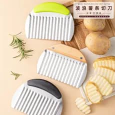 Cortador de batata com dente de lobo, faca ondulada de batata, ferramenta útil para corte de vegetais domésticos, tira d