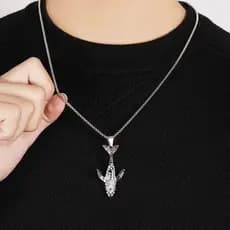 | 【bijuterias femininas】 | colar prata ☛2024 novo estilo europeu americano moda estilo único criativo cravejado de diama