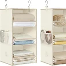 Cabide de roupas arrumado para guarda-roupa de grande capacidade, armazenamento dobrável de 6 camadas, sem instalação, e