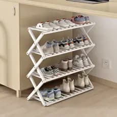 Sapateira Multi-camada simples casa prateleira econômica dormitório porta rack de armazenamento instalação-livre dobráve