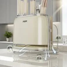 Rack de faca de cozinha estilo creme rack doméstico multifuncional pauzinhos gaiola rack bancada placa corte faca pauzin