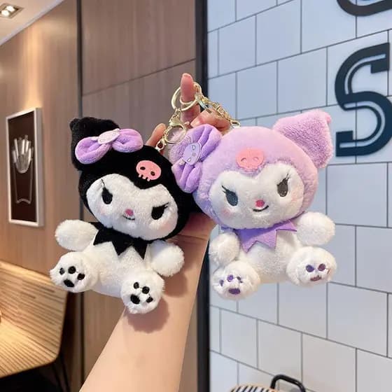 Plus Sanrio Boneca Pingente Canela Cachorro Estudante Presente de Aniversário Kuromi Boneca Chaveiro Brinquedo de Pelúci
