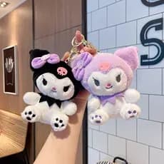 Plus Sanrio Boneca Pingente Canela Cachorro Estudante Presente de Aniversário Kuromi Boneca Chaveiro Brinquedo de Pelúci