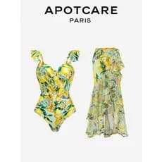 Francês APOTCARE francês Retro bonito primavera quente maiô de uma peça maiô feminino férias terno saia maiô feminino