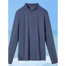 Passerby Explorer meio zíper manga longa camiseta masculina 2026 novo estilo ao ar livre estiramento camisa de fundo TAJ