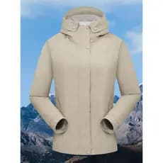 Jaqueta feminina visitante primavera outono com forro estilo fino corta-vento à prova de chuva TAEEBM82701-FA8X marrom t