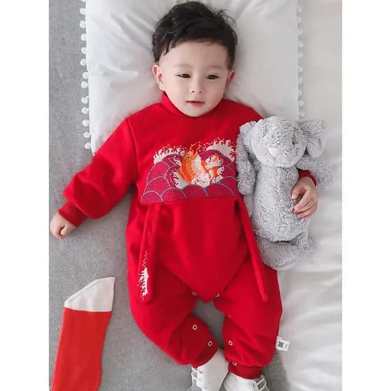 Cem dias roupas de um ano de idade macacão do bebê recém-nascido primavera outono inverno roupas 2023 bebê ano novo maca