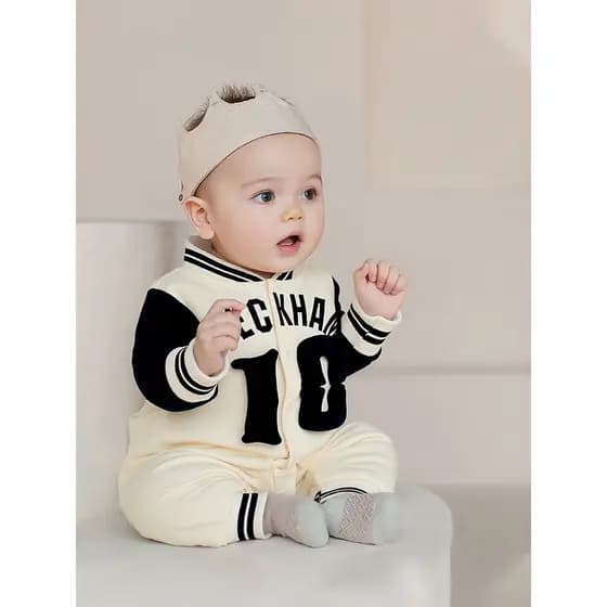 2026 roupas de bebê primavera outono macacão uniforme de beisebol bebê menino início do outono Outing roupas macacão peq